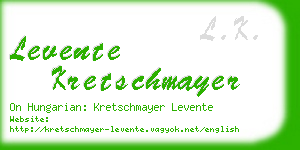 levente kretschmayer business card